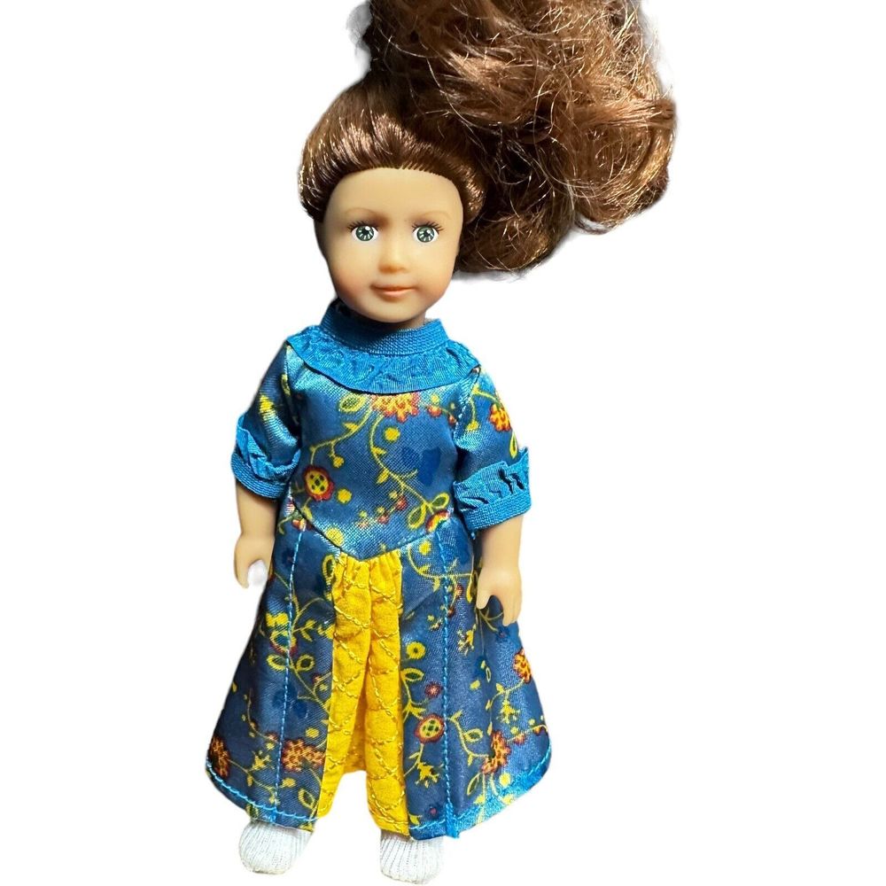 American Girl Mini Doll 6" Small Felicity Merriman Green Eyes Blue Dress